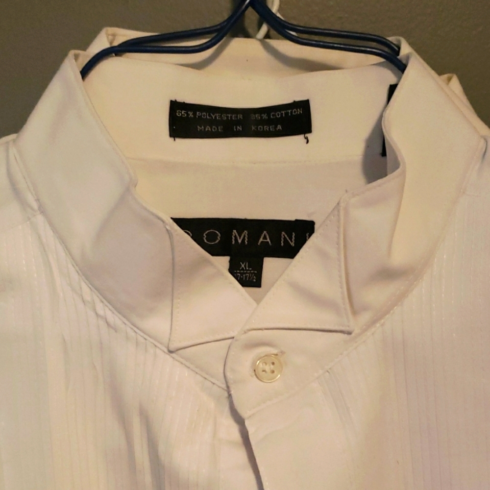 Roman Men's Elegant White Dress Shirt